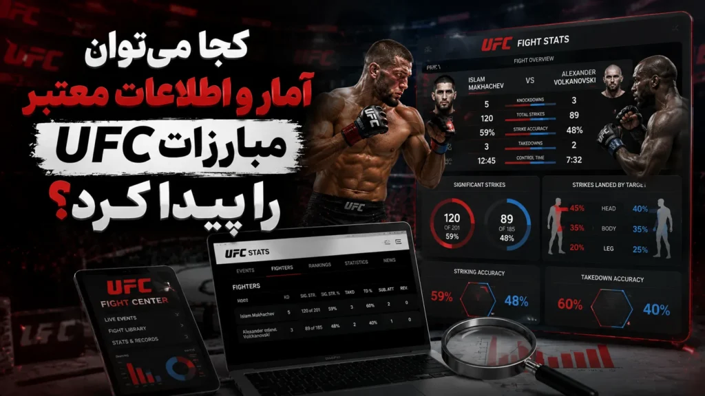 کجا می‌توان آمار و اطلاعات معتبر مبارزات UFC را پیدا کرد؟